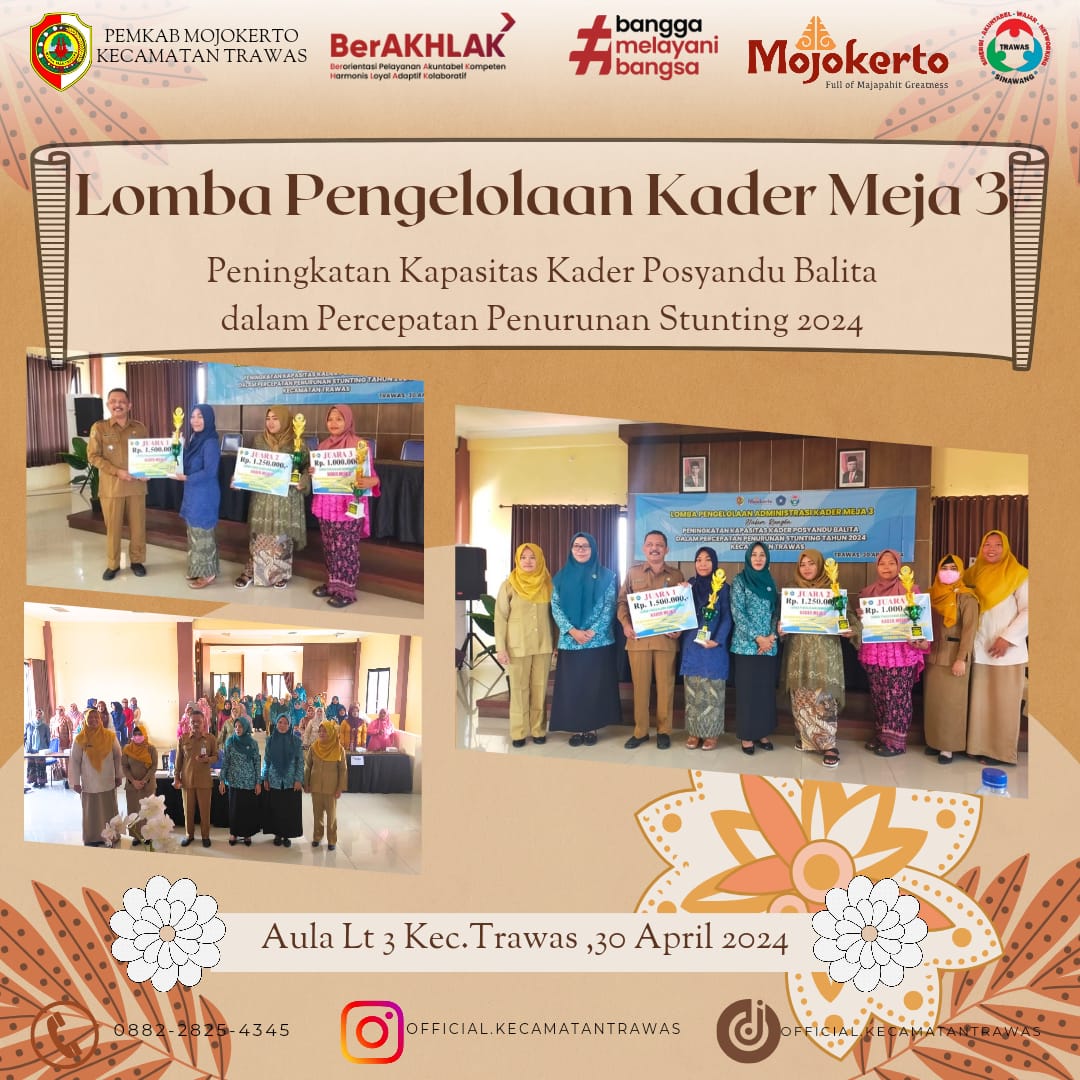 LOMBA PENGELOLAAN KADER MEJA 3 KECAMATAN TRAWAS