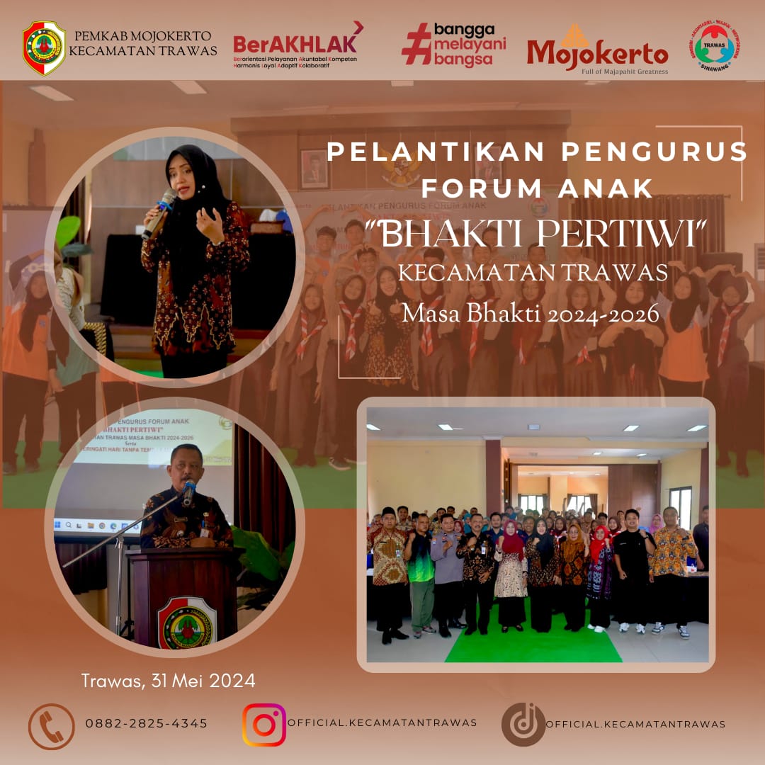 PELANTIKAN PENGURUS FORUM ANAK BHAKTI PERTIWI KEC.TRAWAS